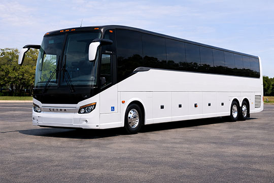 56-passenger charter bus Austin